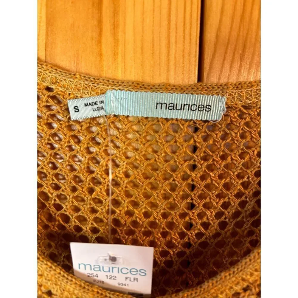 Maurices Long Sleeve Knit Sweater Gold Size Small nwt (4180)